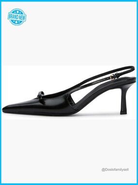 Slingback Kitten Heels Bow Pointed Toe Pumps Dress Party Wedding Shoes